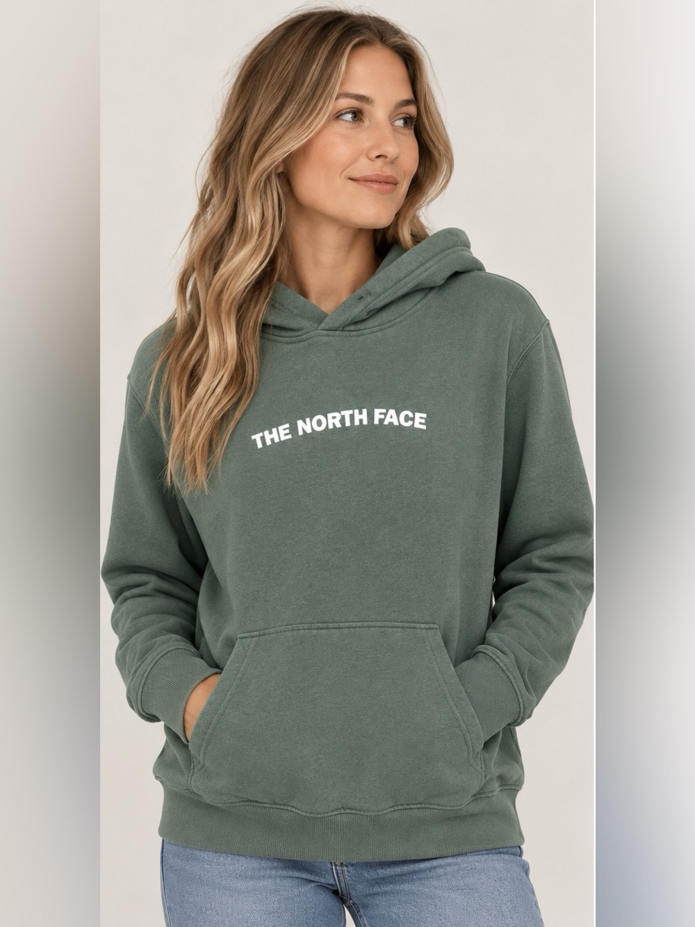 The North Face Women’s L Sage Green Fleece Hoodie Pullover